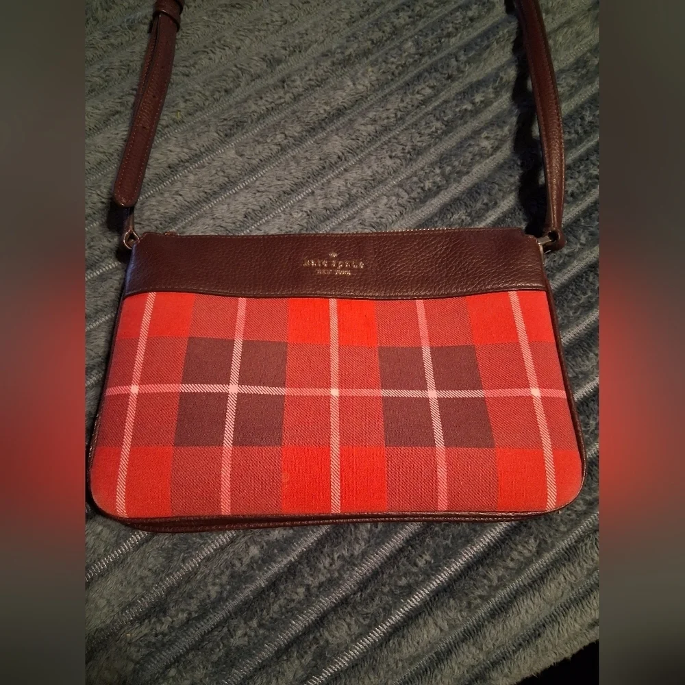 Kate Spade Leila Plaid Triple Gusset Crossbody